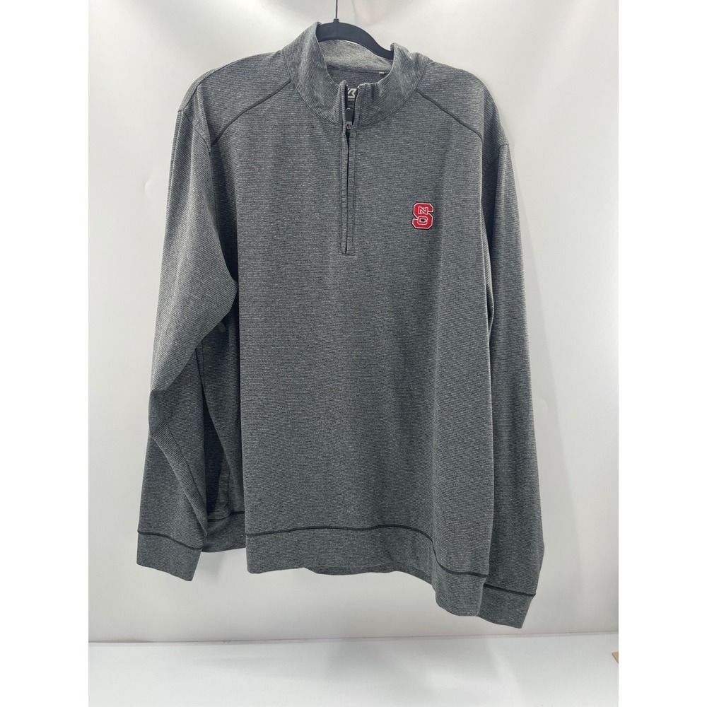 Cutter & Buck NC State Wolfpack Mens XXL Gray CB DryTec Quarter Zip Pullover